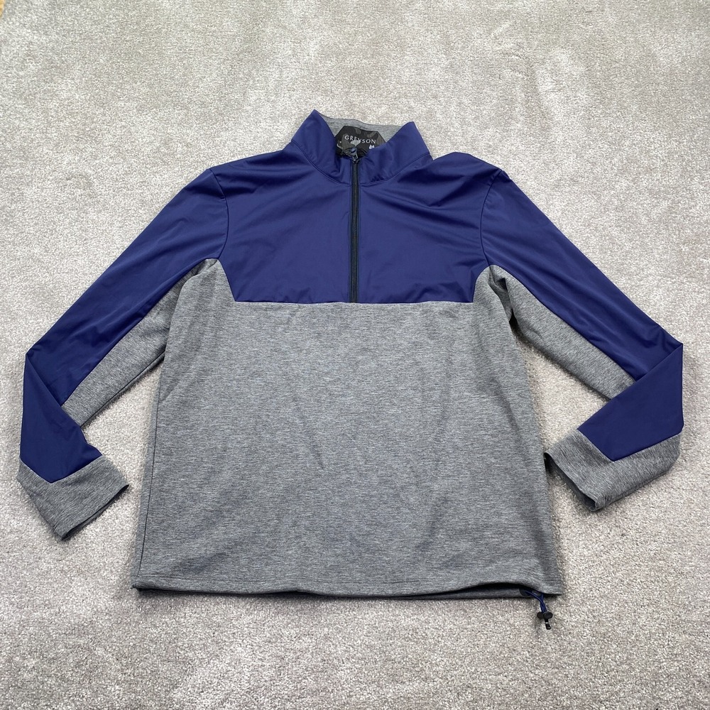 Greyson Golf Men's Comanche Hybrid Half Zip Pullover Jacket Size S Gray Blue